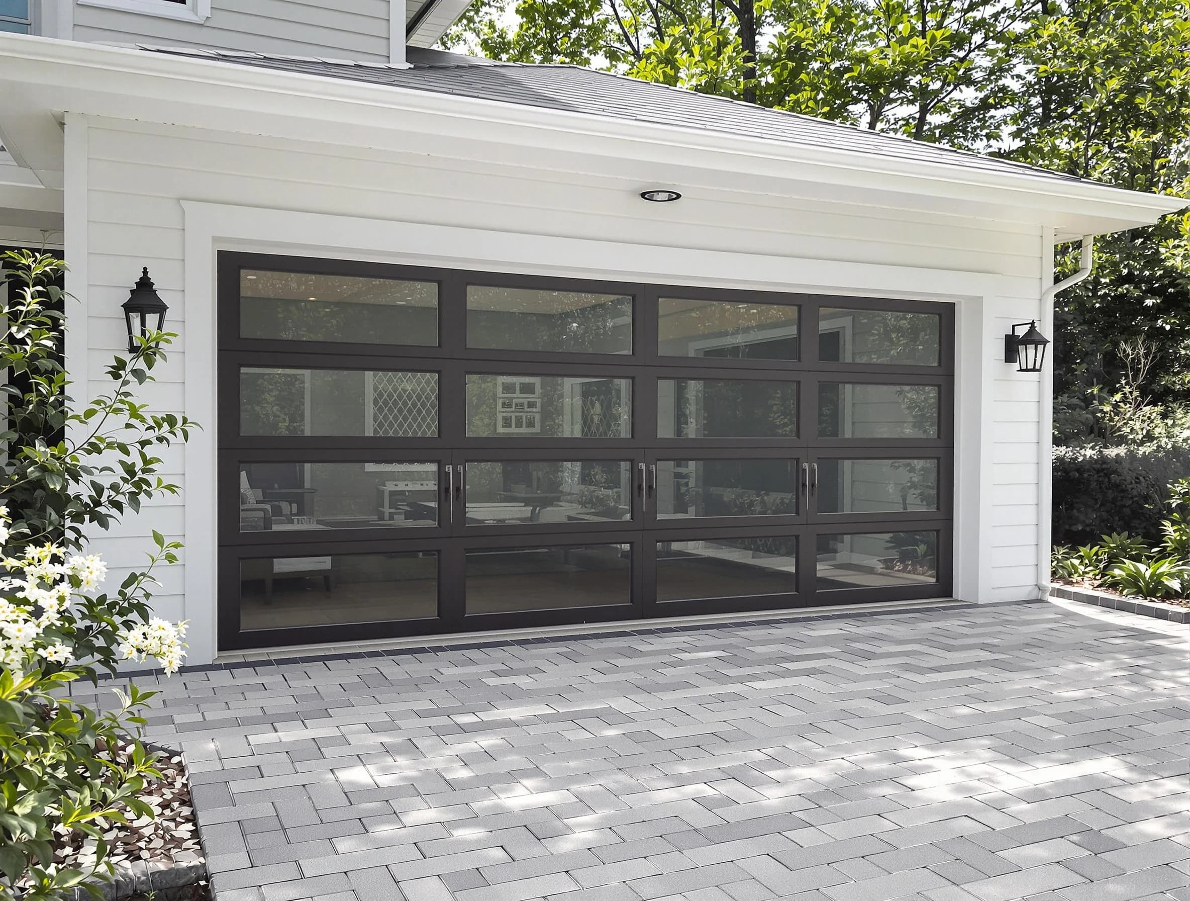Peters Garage Door Repair design specialist presenting custom garage door options to Peters homeowner