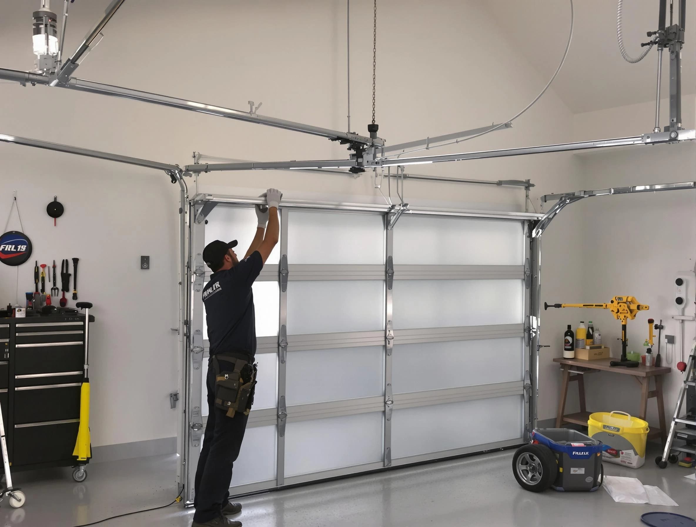 Peters Garage Door Repair certified team performing precision garage door installation in Peters