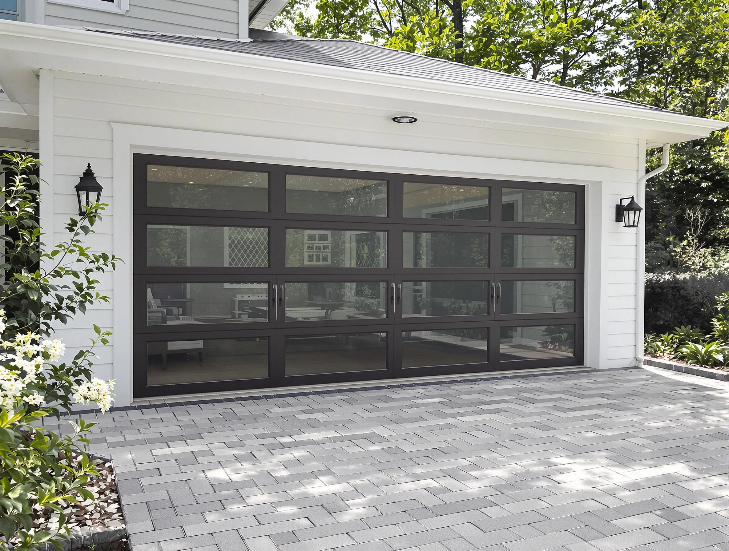 Peters Garage Door Repair design specialist presenting custom garage door options to Peters homeowner